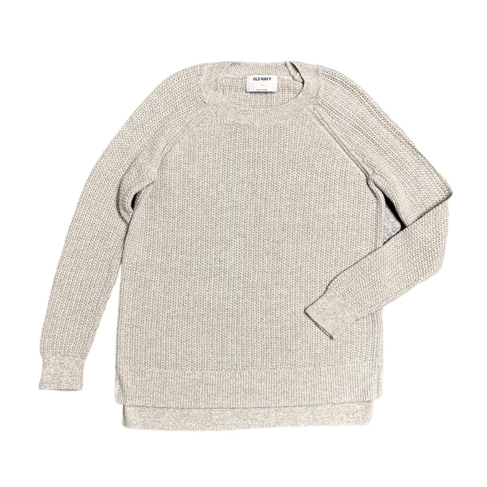 Old Navy size small oatmeal colored Rib-Knit Trim Crew-Neck Sweater for Women